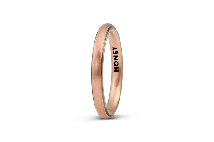 Honey Jewelry Co Mens Striped Wedding Band 3mm Rings