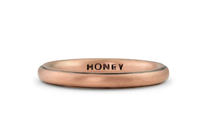 Honey Jewelry Co Mens Striped Wedding Band 3mm Rings