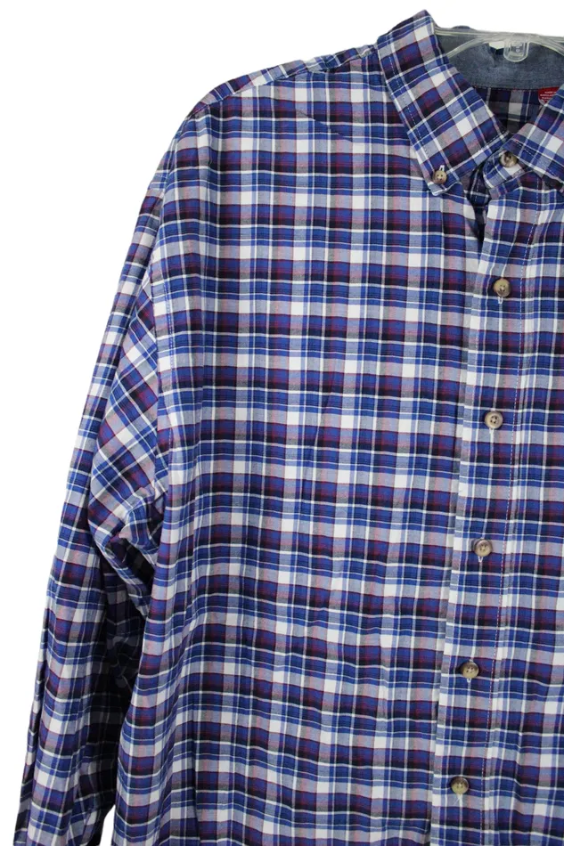 Izod Rings Izod Blue Plaid Button Down Shirt XL