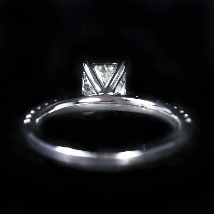 JS Simmons Diamond Consultants Rings 14K White Gold GIA 101 Carat Cushion Cut Diamond Engagement Ring