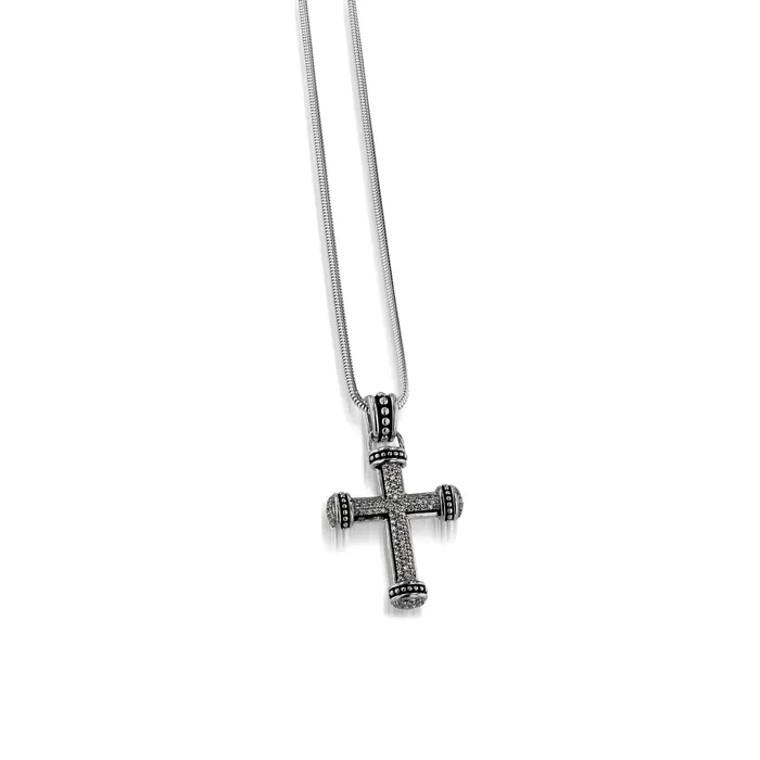 John Atencio Necklaces Antigua Pave Cross Pendant Necklace