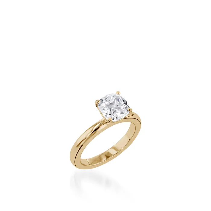 John Atencio Rings Essence Solitaire Cushion White Gold Engagement Ring