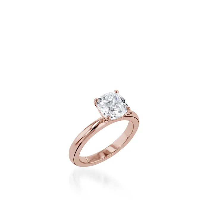 John Atencio Rings Essence Solitaire Cushion White Gold Engagement Ring