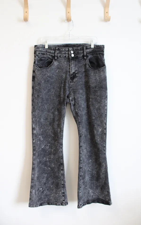 Jubilee Thrift Rings Black Flare Leg Jeans 2XL