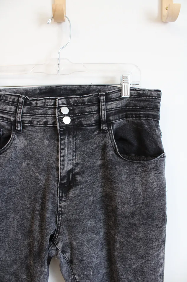 Jubilee Thrift Rings Black Flare Leg Jeans 2XL