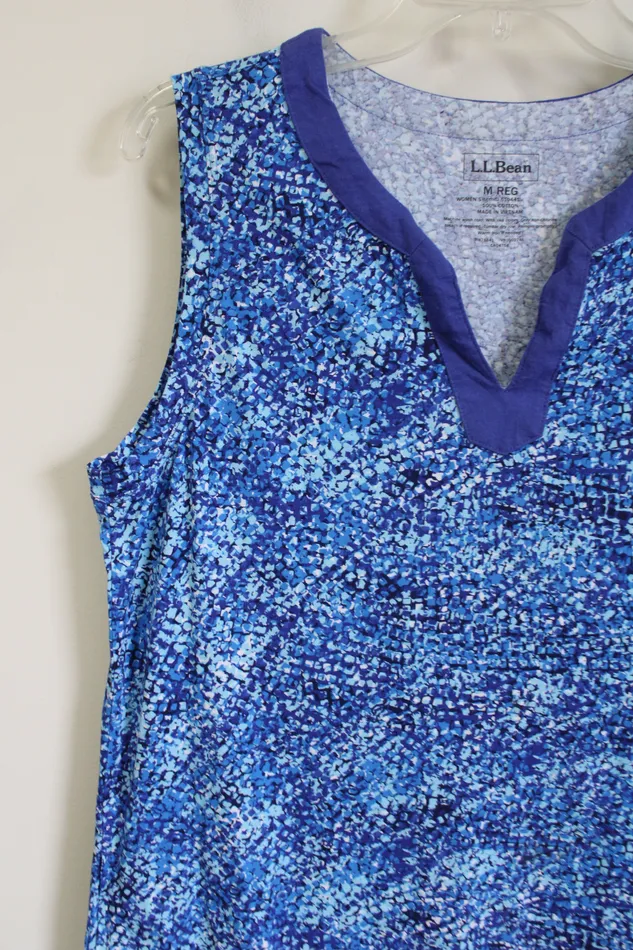 LL Bean Rings LL Bean Blue Patterned Cotton Dress M