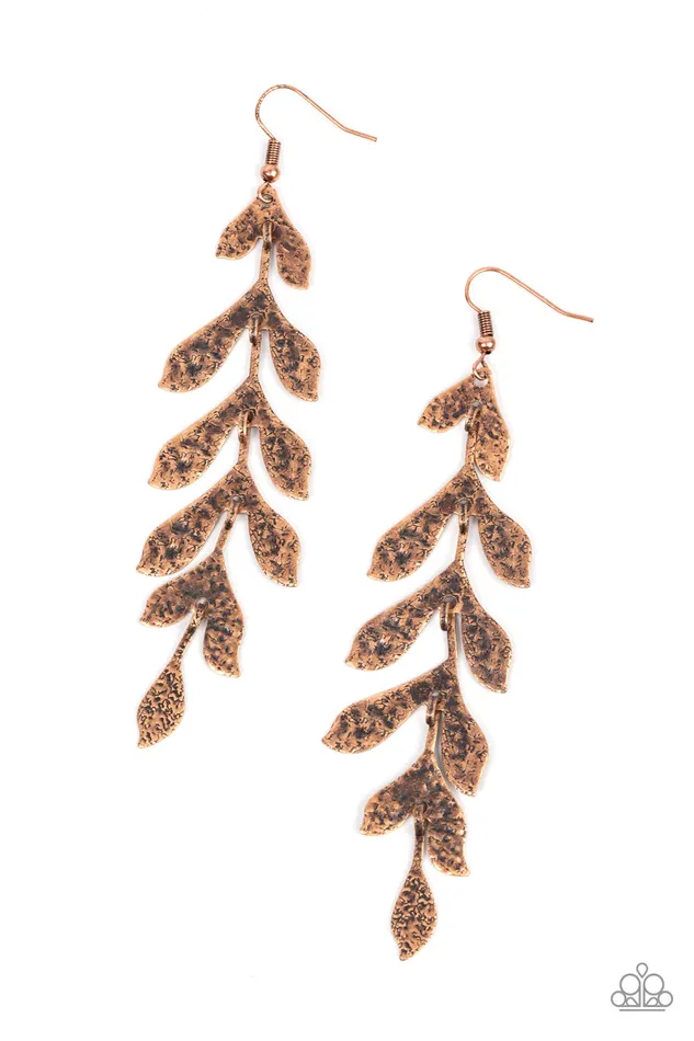 Lead From the FROND Copper Paparazzi Accessories Earrings