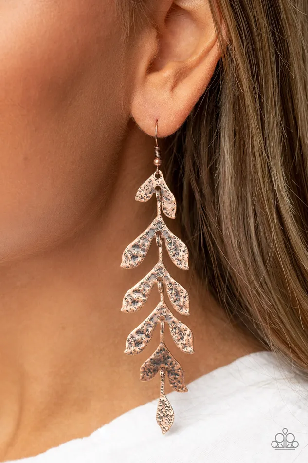 Lead From the FROND Copper Paparazzi Accessories Earrings