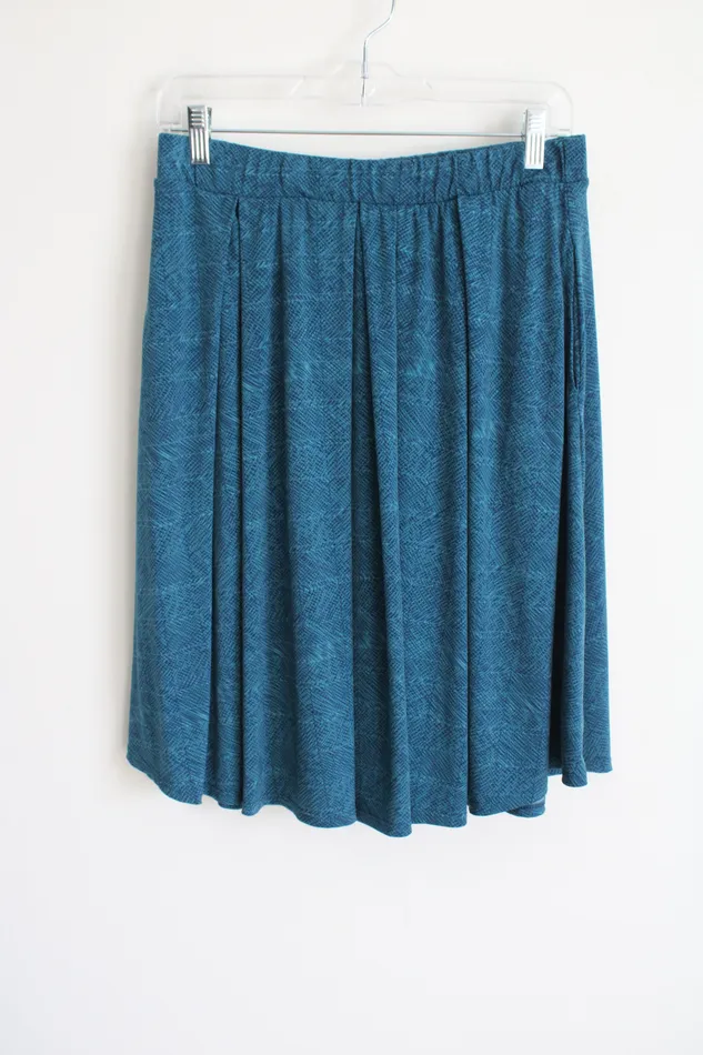 Lularoe Blue Patterned Skirt L LuLaRoe Rings