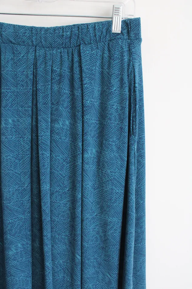 Lularoe Blue Patterned Skirt L LuLaRoe Rings