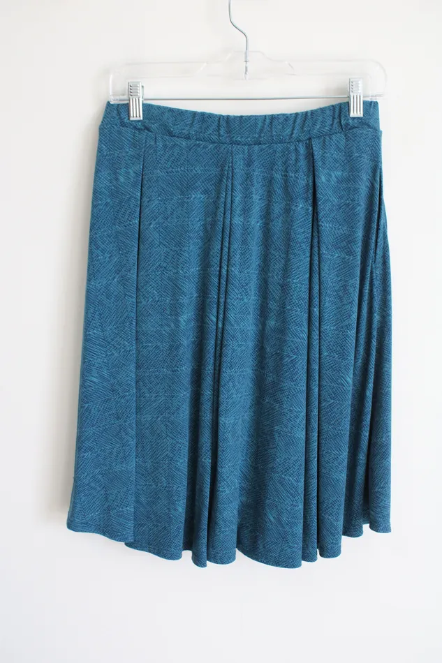 Lularoe Blue Patterned Skirt L LuLaRoe Rings