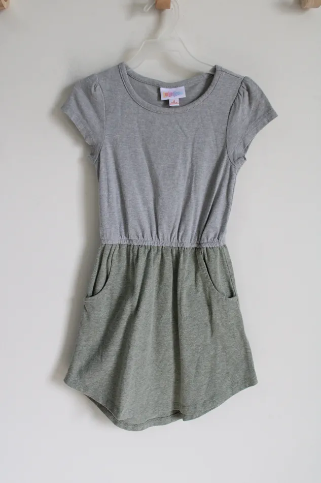 LuLaRoe LuLaRoe Gray Green Dress 4 Earrings
