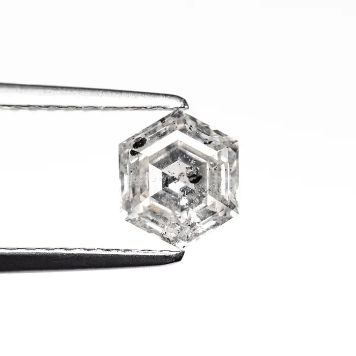 Misfit Diamonds Rings Salt and Pepper Step Cut Diamond 083ct Hexagon