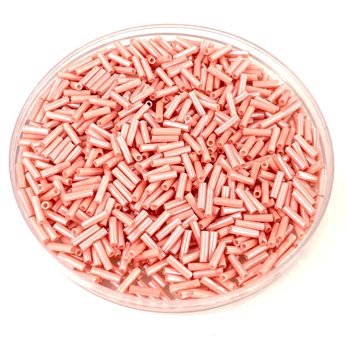 Miyuki Bugles size 6mm Color 3374 Peach 10 grams Peppy Beads Necklaces