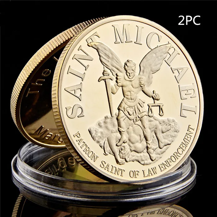 Necklaces CJDropshipping 3x St Michael Gold Coin Of Protection