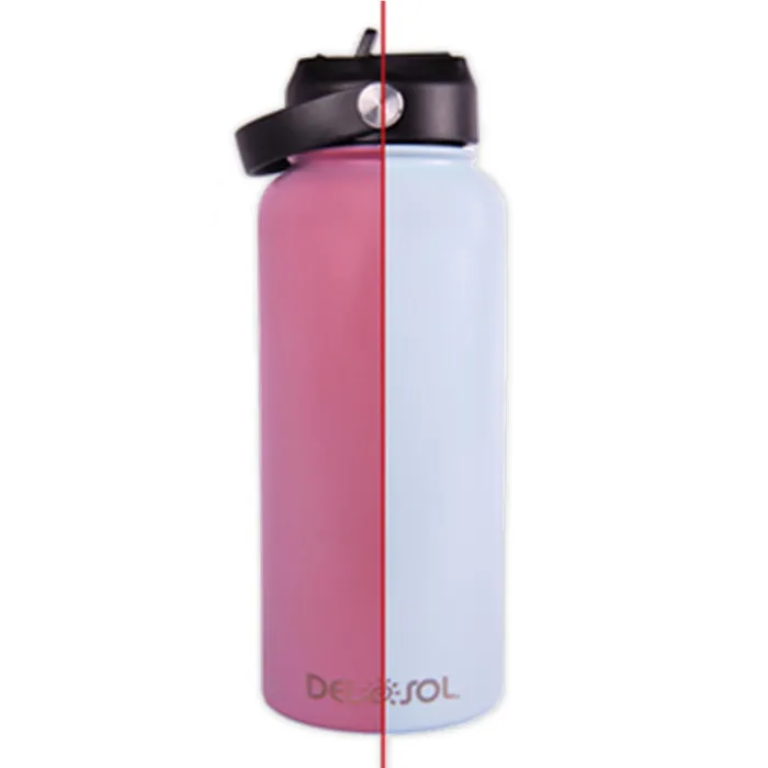 Necklaces DELSOL Del Sol Color Changing Water Bottle Light Blue to Pink