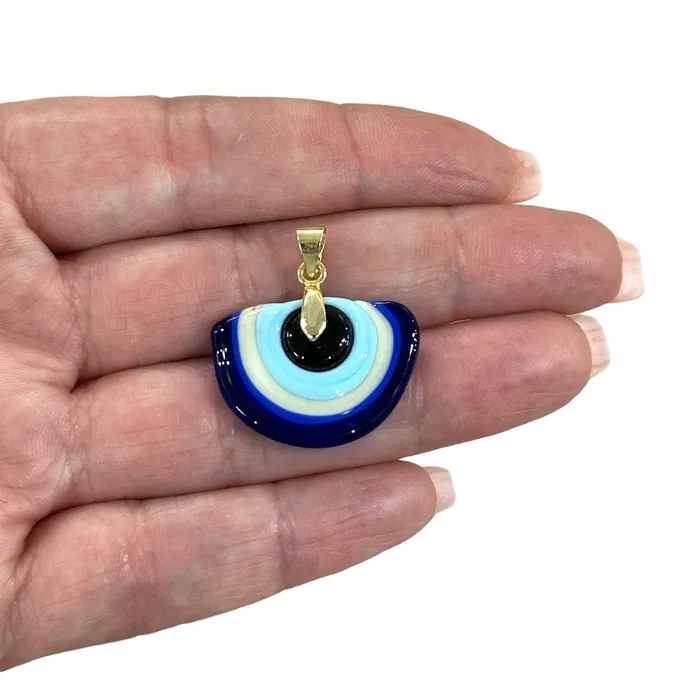 Necklaces Peppy Beads Hand Made Murano Glass Eye Pendant With Gold Plated Bail Necklaces Peppy Beads Hand Made Murano Glass Eye Pendant With Gold Plated Bail