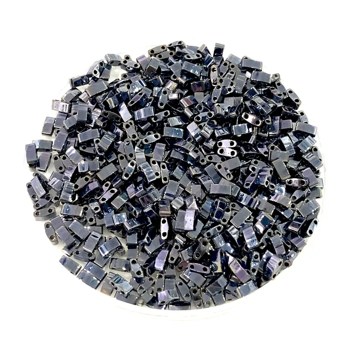 Necklaces Peppy Beads Miyuki Half Tila Beads HTL0464 Light Gunmetal Necklaces Peppy Beads Miyuki Half Tila Beads HTL0464 Light Gunmetal