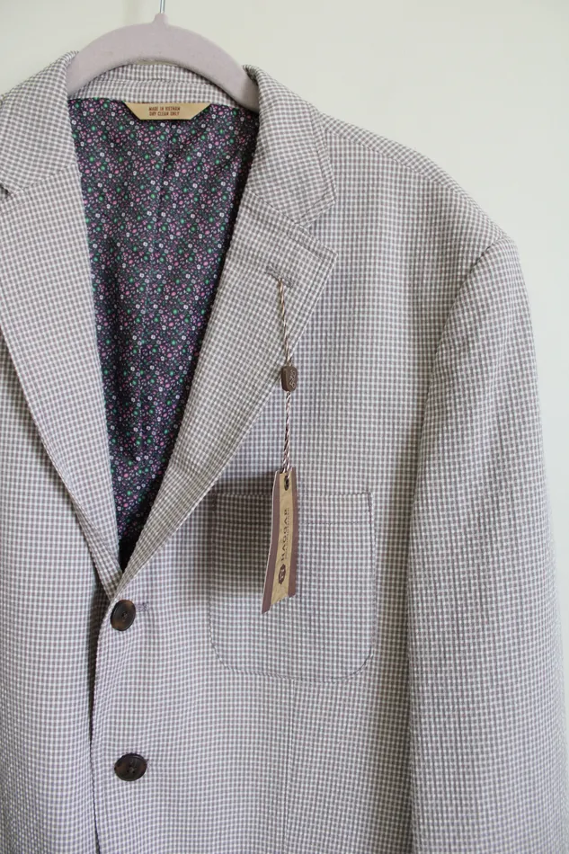 NEW Haggar Light Purple Gingham Blazer 42 Regular Haggar Necklaces
