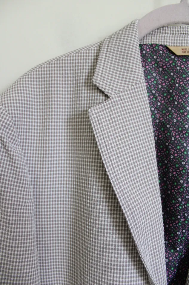 NEW Haggar Light Purple Gingham Blazer 42 Regular Haggar Necklaces