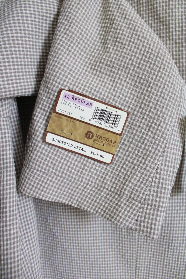 NEW Haggar Light Purple Gingham Blazer 42 Regular Haggar Necklaces