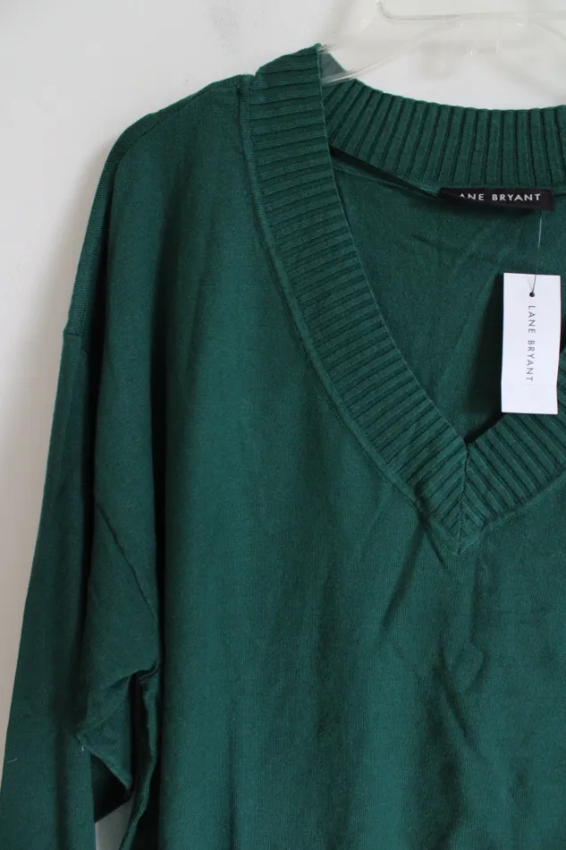 NEW Lane Bryant Evergreen VNeck Knit Sweater 2628 Lane Bryant Earrings