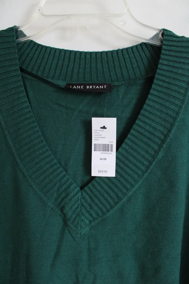 NEW Lane Bryant Evergreen VNeck Knit Sweater 2628 Lane Bryant Earrings