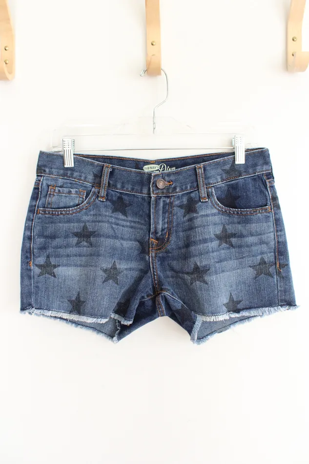 Old Navy The Diva Star Patterned Jean Shorts 4 Old Navy Earrings
