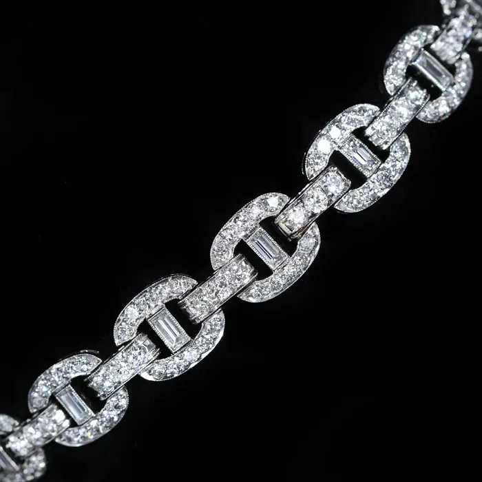 OTC Bracelets Art Deco 900 CTW Old European Cut Baguette Cut Diamond Bracelet OTC Bracelets Art Deco 900 CTW Old European Cut Baguette Cut Diamond Bracelet