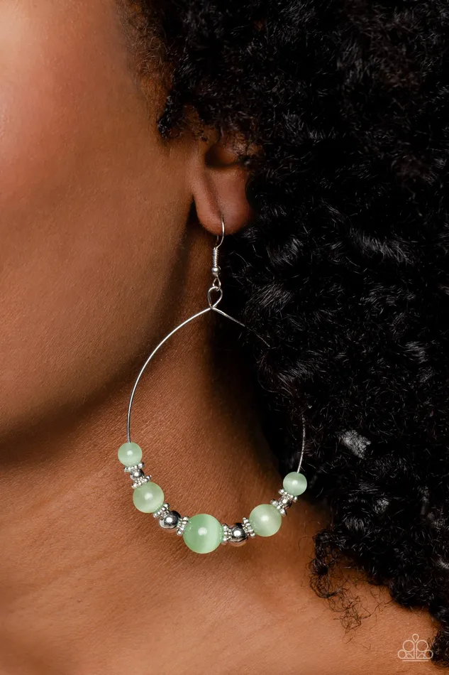 Paparazzi Accessories Earrings Cats Eye Charisma Green