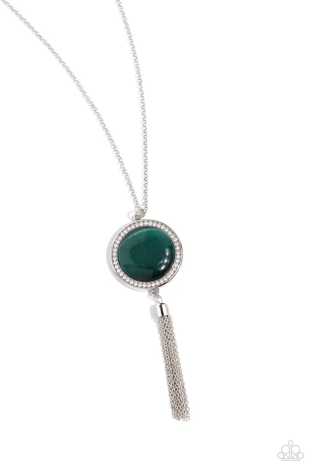 Paparazzi Accessories Earrings Tallahassee Tassel Green