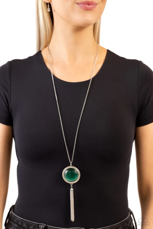 Paparazzi Accessories Earrings Tallahassee Tassel Green