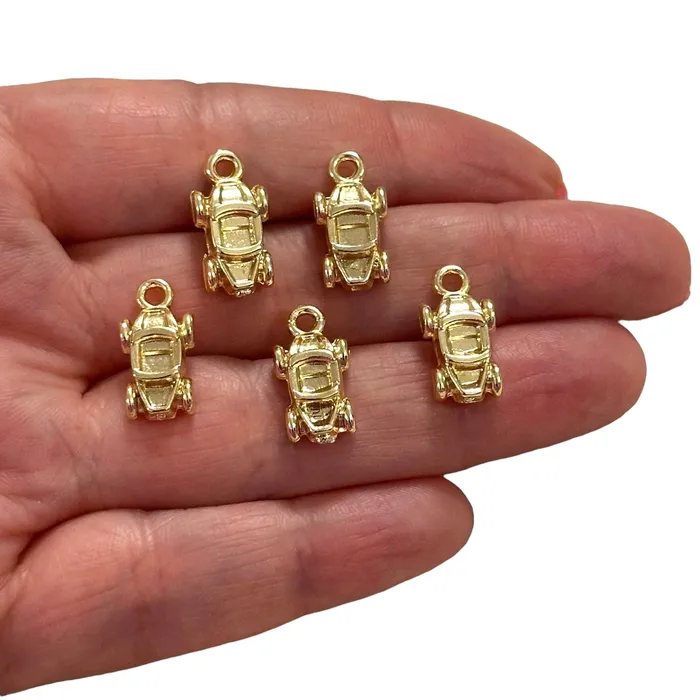 Peppy Beads Earrings 24Kt Gold Plated Sports Car Charms Gold Travel Charms 5 pcs in a pack Peppy Beads Earrings 24Kt Gold Plated Sports Car Charms Gold Travel Charms 5 pcs in a pack