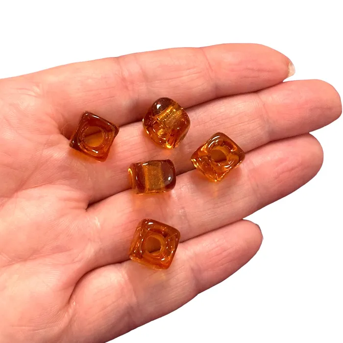 Peppy Beads Earrings Hand Made Murano Glass Square Beads With 5mm Holes 5 pcs in a pack