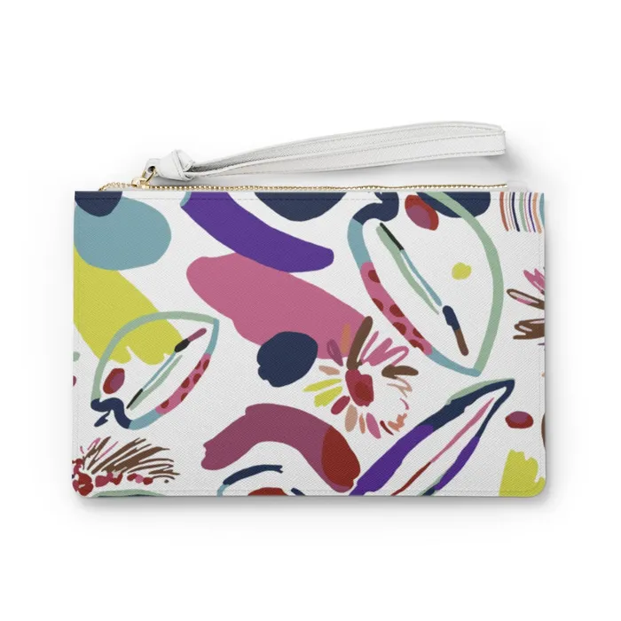 Portraits by NC Earrings Clutch Bag Modern Blooms