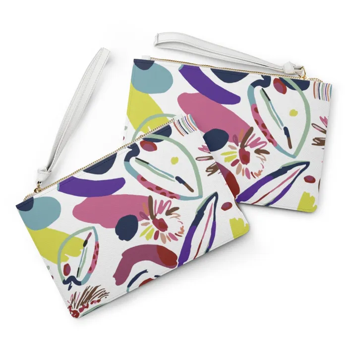 Portraits by NC Earrings Clutch Bag Modern Blooms