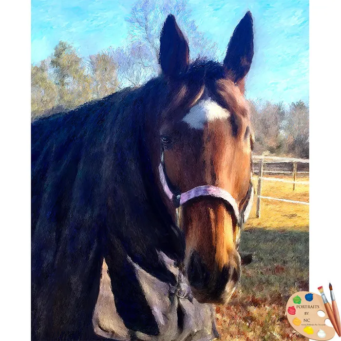 Portraits by NC Earrings Horse Portraits Brown Horse Digital Portrait