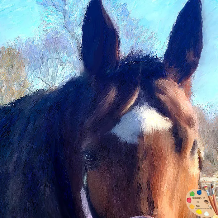 Portraits by NC Earrings Horse Portraits Brown Horse Digital Portrait