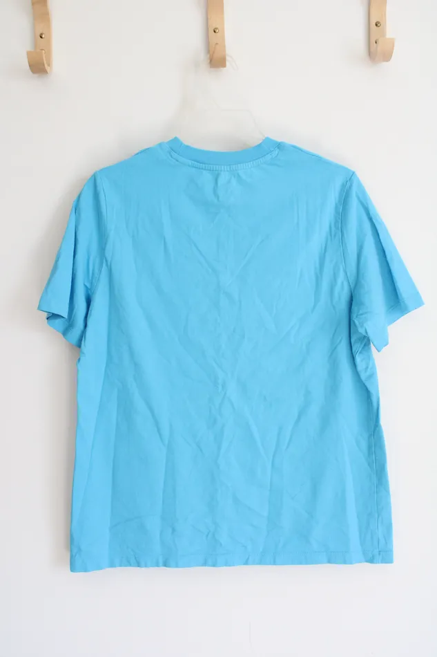 Reebok Blue White Cotton Shirt Youth L 1416 Reebok Rings