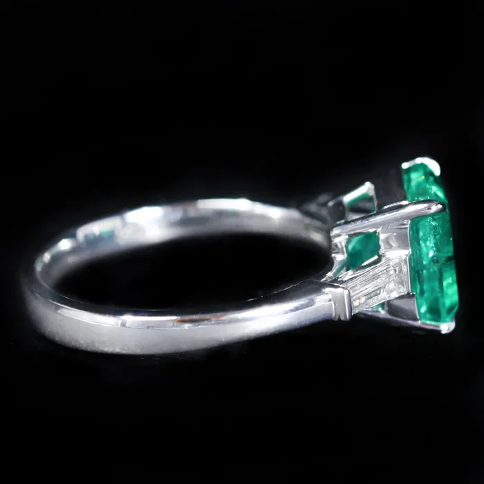 Rings 18K White Gold AGL 274 Carat Emerald and Diamond Ring BB Diamonds