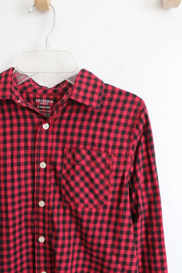 Rings Arizona Jean Co Arizona Jean Co Red Black Plaid Button Down Shirt Youth M 1012
