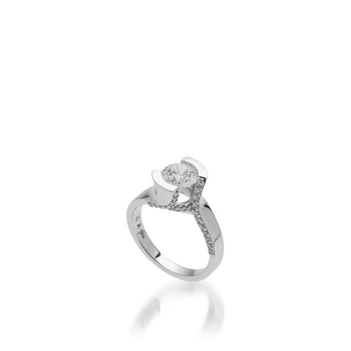 Rings John Atencio Bella White Gold Engagement Ring