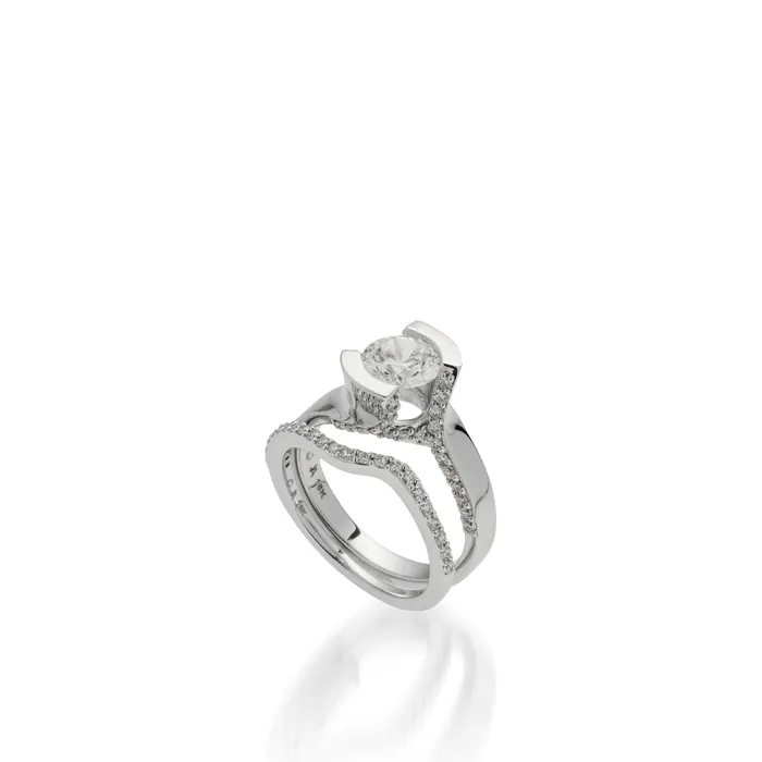 Rings John Atencio Bella White Gold Engagement Ring