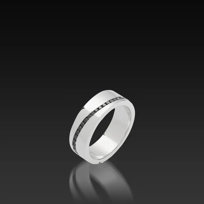 Rings John Atencio Waves Black Diamond Band