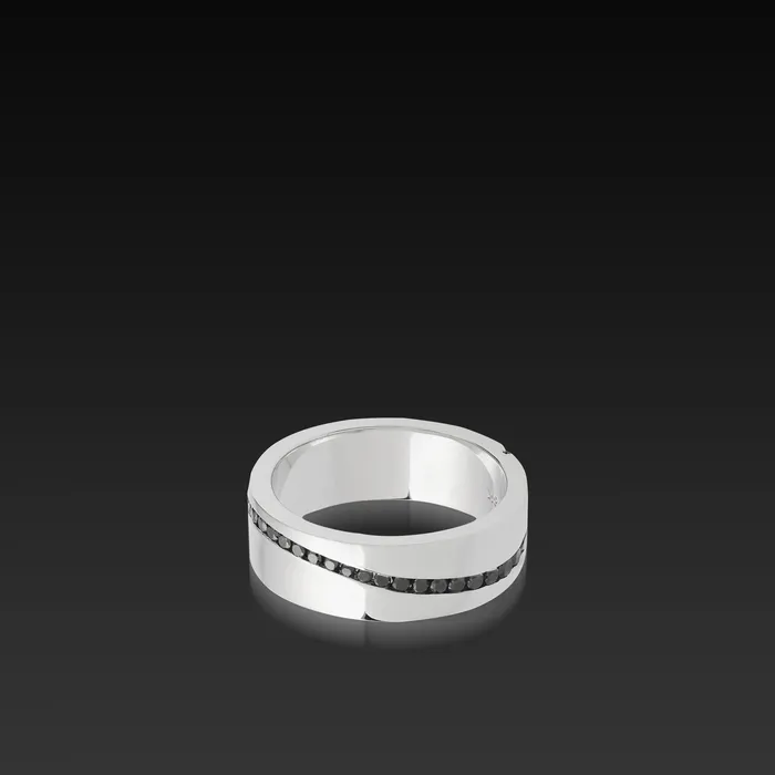 Rings John Atencio Waves Black Diamond Band Rings John Atencio Waves Black Diamond Band