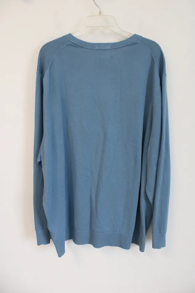 Rings Lands End Blue VNeck Sweater 3XL Tall Lands End