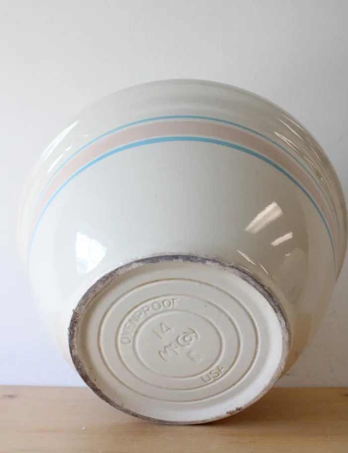 Rings McCoy Large Pink Blue Pottery Bowl McCoy