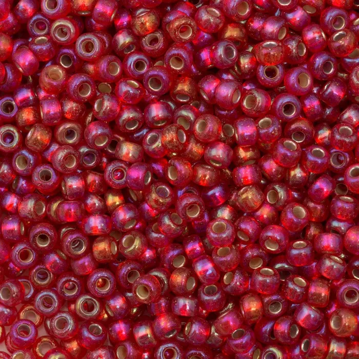 Rings Peppy Beads Miyuki Seed Beads 80 Silver Lined Flame Red AB 1010