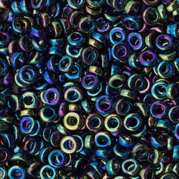 Rings Peppy Beads Miyuki Spacer Beads 3x1mm Metallic Variegated Blue Iris 0455 Rings Peppy Beads Miyuki Spacer Beads 3x1mm Metallic Variegated Blue Iris 0455