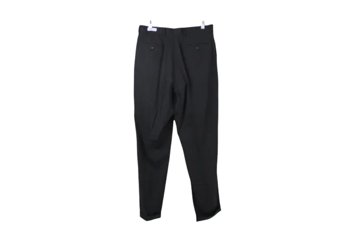 Rings Pronto Uomo Pronto Uomo Flat Front Black Wool Dress Pants 34